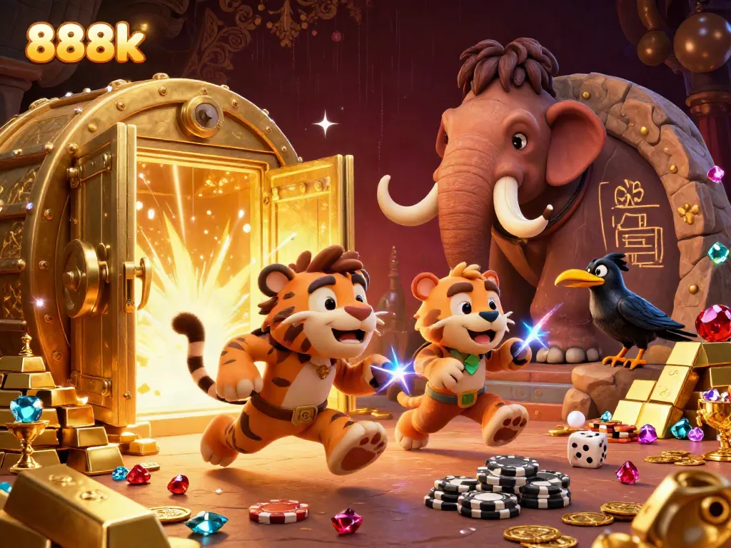 Experience thrilling gameplay at 888k, a lively prehistoric casino with sparkling treasures.