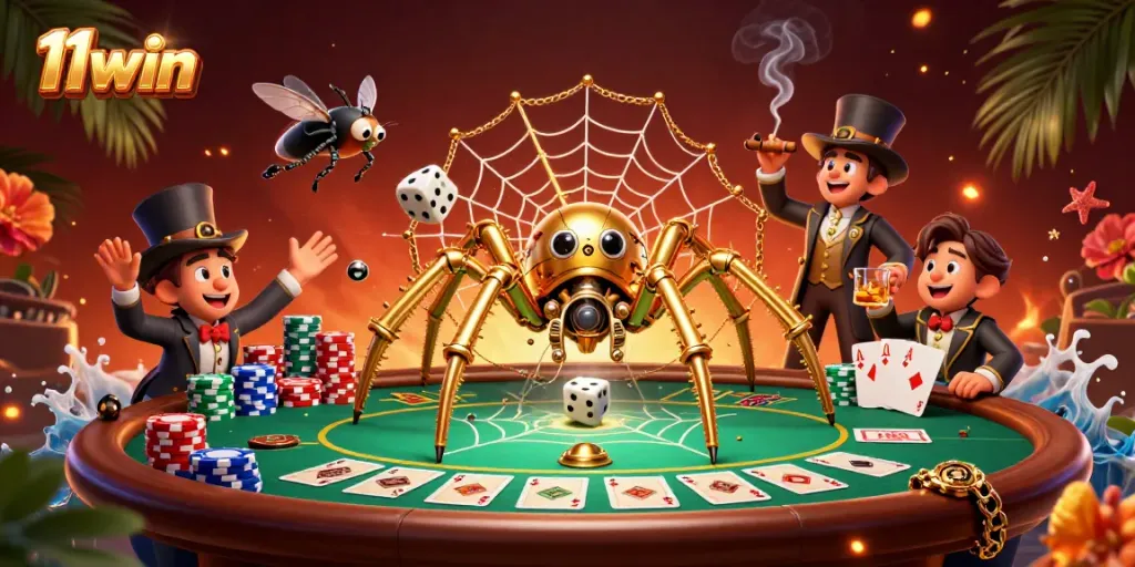Experience thrilling gameplay at 11win with a lively steampunk gambling scene and poker excitement.