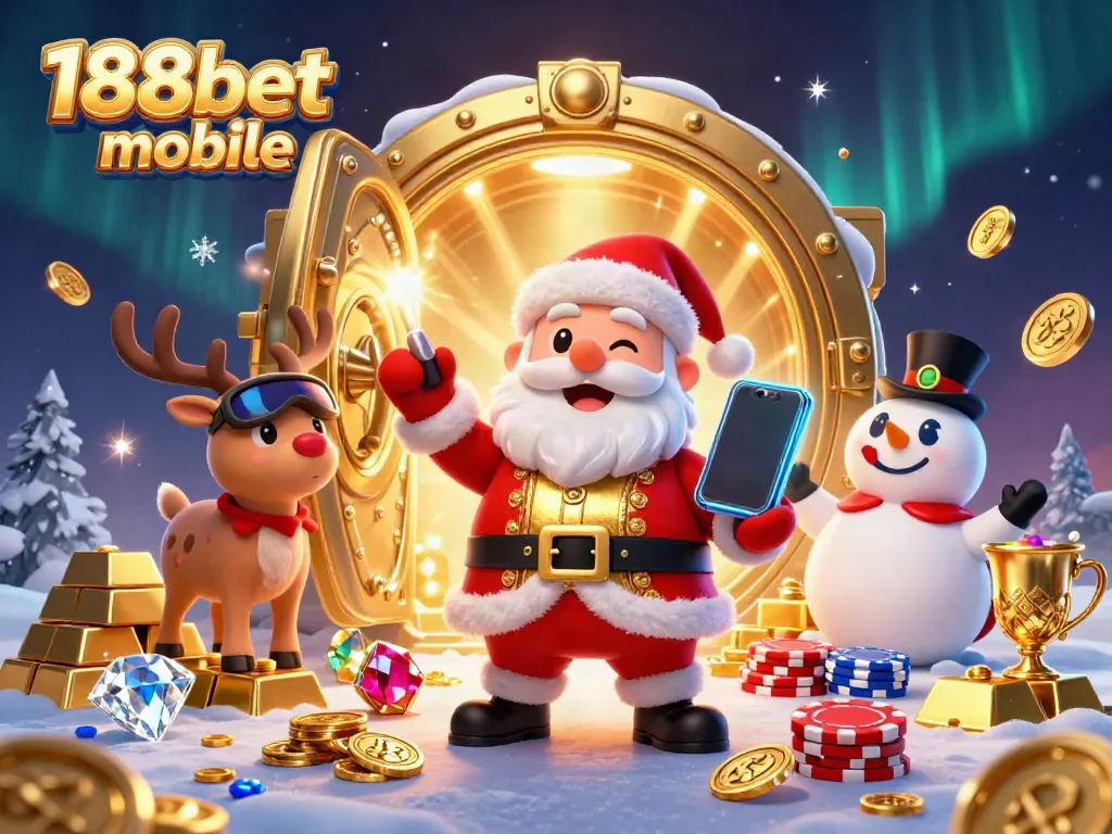 Experience the excitement of 188bet mobile with festive casino characters and dynamic jackpot elements.
