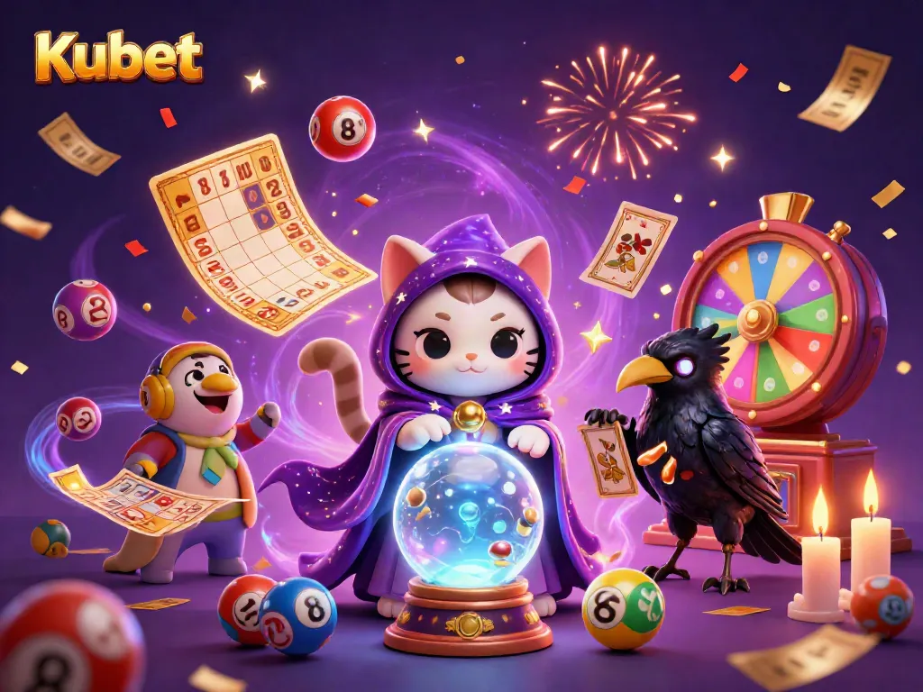 Experience the magical atmosphere at Kubet with lively fortune teller characters and colorful gaming elements.