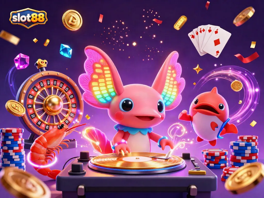 Experience the vibrant slot88 gaming scene with lively characters and dynamic elements showcasing jackpot excitement.