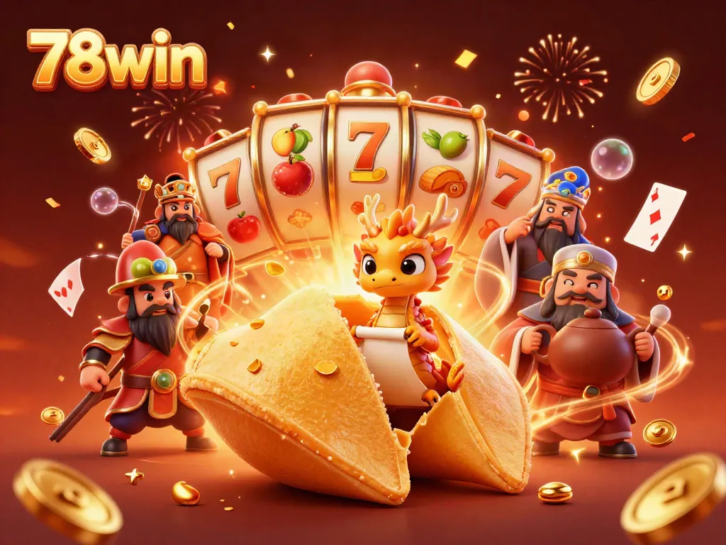 Engage in thrilling gameplay at 78win with vibrant slots and dynamic golden elements cascading throughout.