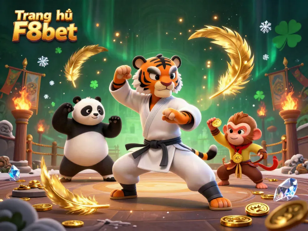 Experience the excitement of Trang chủ F8bet with a dynamic 3D casino illustration featuring engaging characters and vibrant elements.