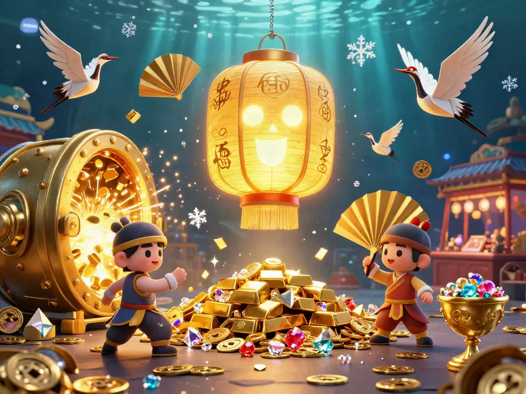 Experience excitement at SUNWIN with a magical casino scene featuring golden spirits and treasure elements.