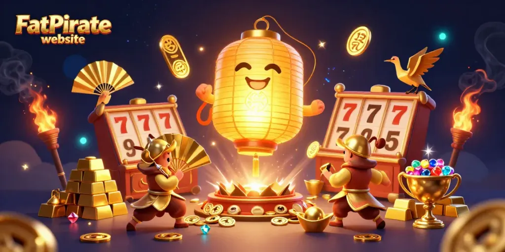 Spin at the FatPirate website's night market casino with vibrant characters and golden treasures.