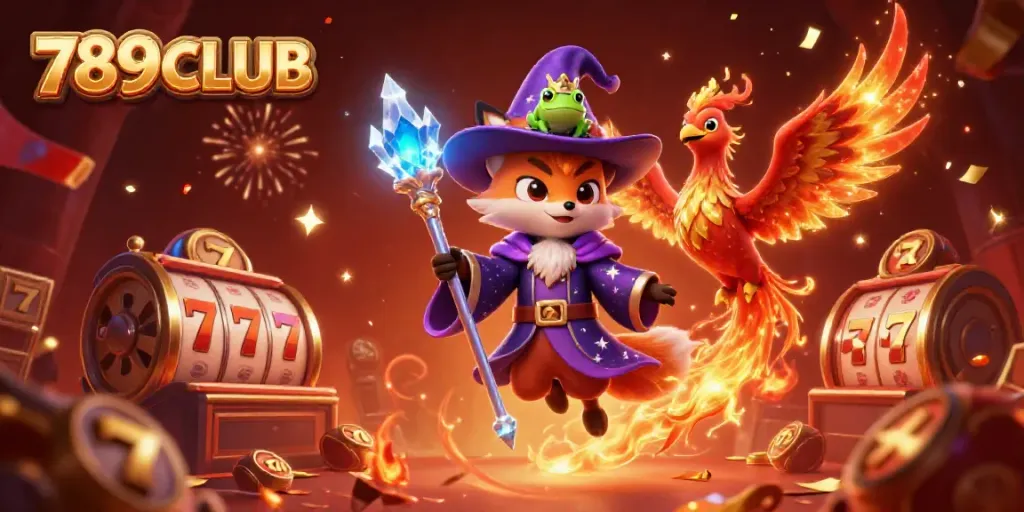 Engage with 789CLUB's vibrant slot gaming atmosphere through a magical 3D illustration.