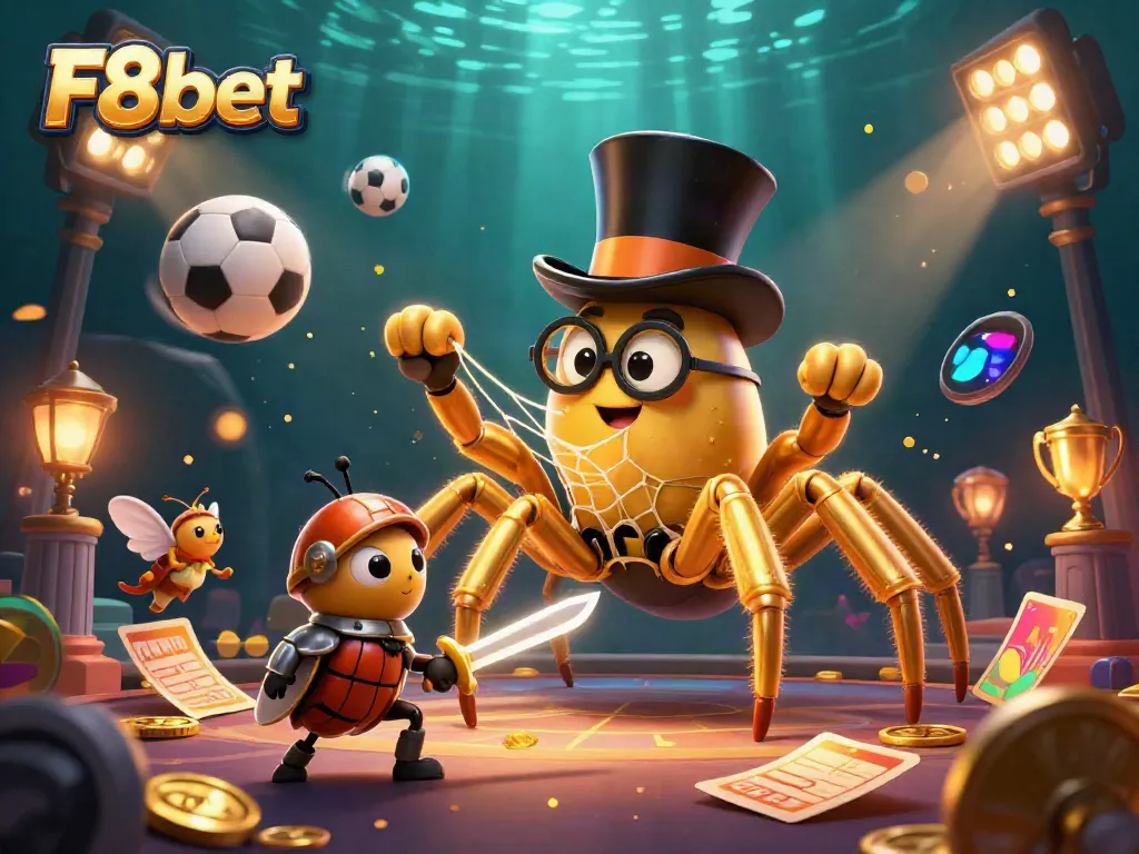 Experience the thrill of F8bet with dynamic gaming elements in a vivid casino animation.