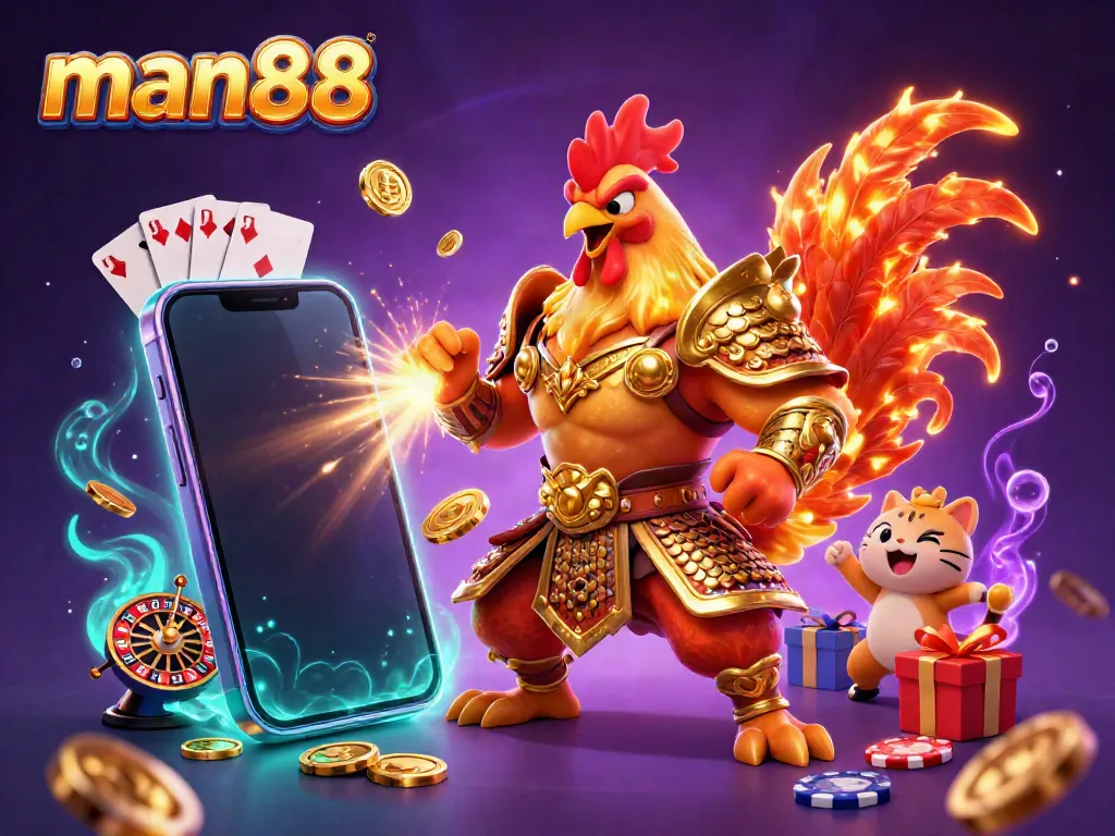 Experience man88's engaging gaming scene with thrilling characters and dynamic casino elements.
