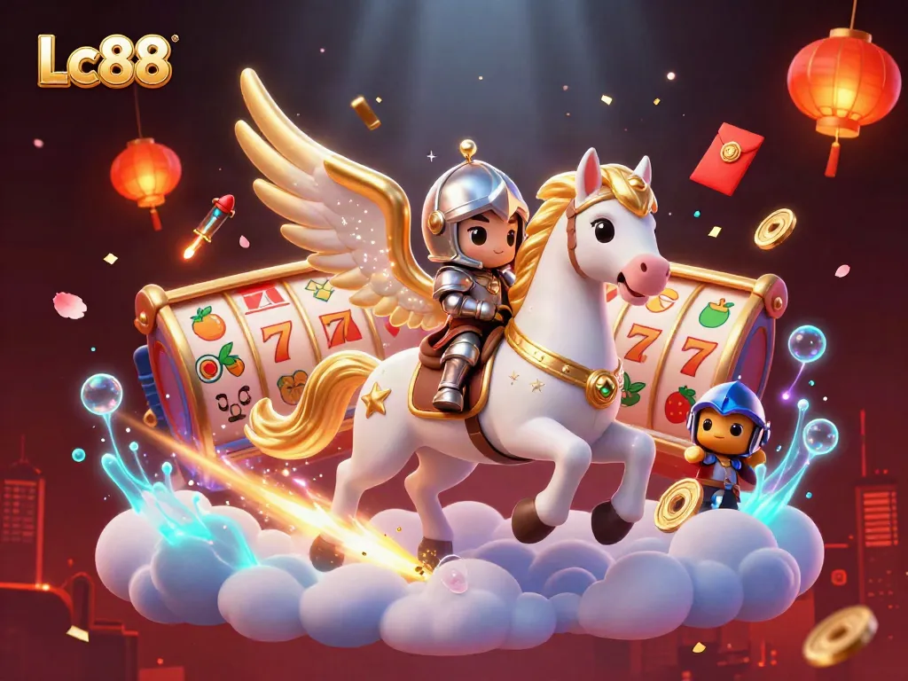 Experience the thrilling Lc88 casino journey with a celestial horse and magical elements!