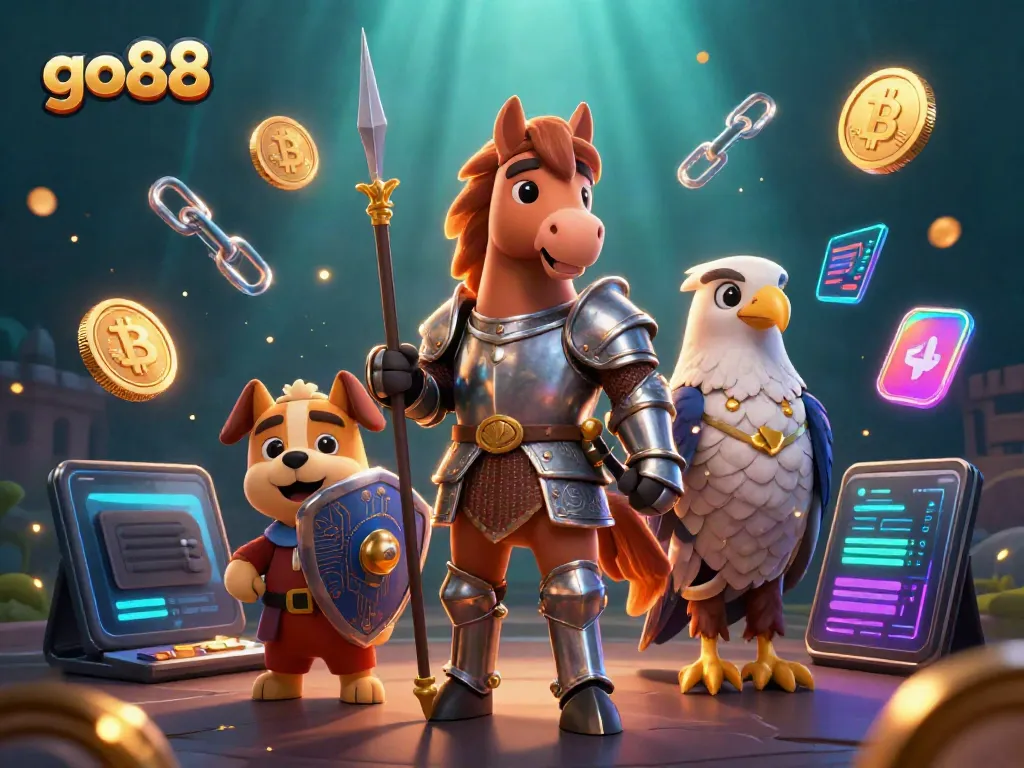 Experience go88's thrilling gaming with vibrant characters and casino elements.