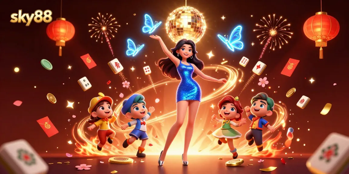 Experience thrilling gameplay at sky88 with vibrant casino-themed digital art.