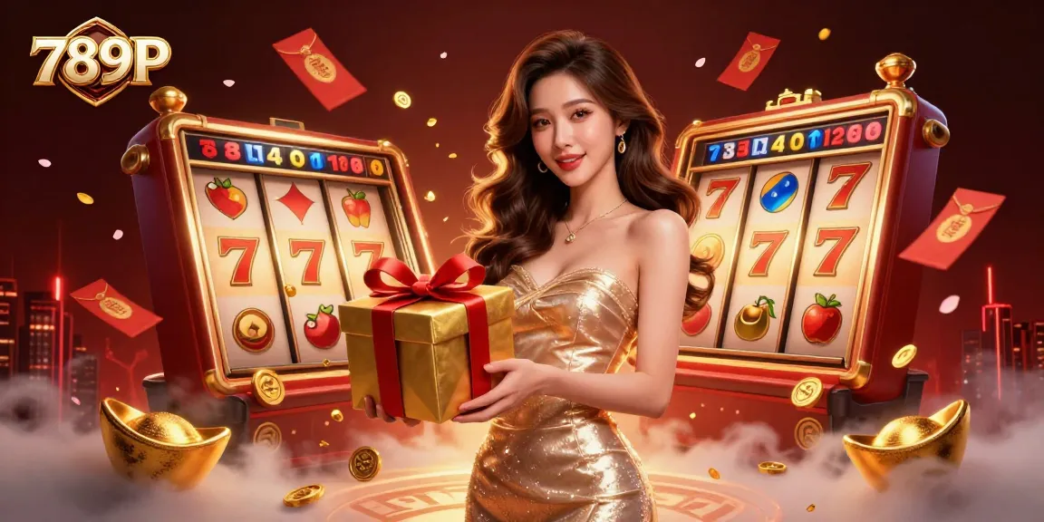 Engage in thrilling 789P slot action with captivating visuals of golden coins and festive surrounds.