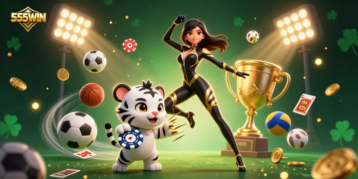 Join the excitement at 555WIN with stunning visuals of a woman and tiger embodying casino thrills!