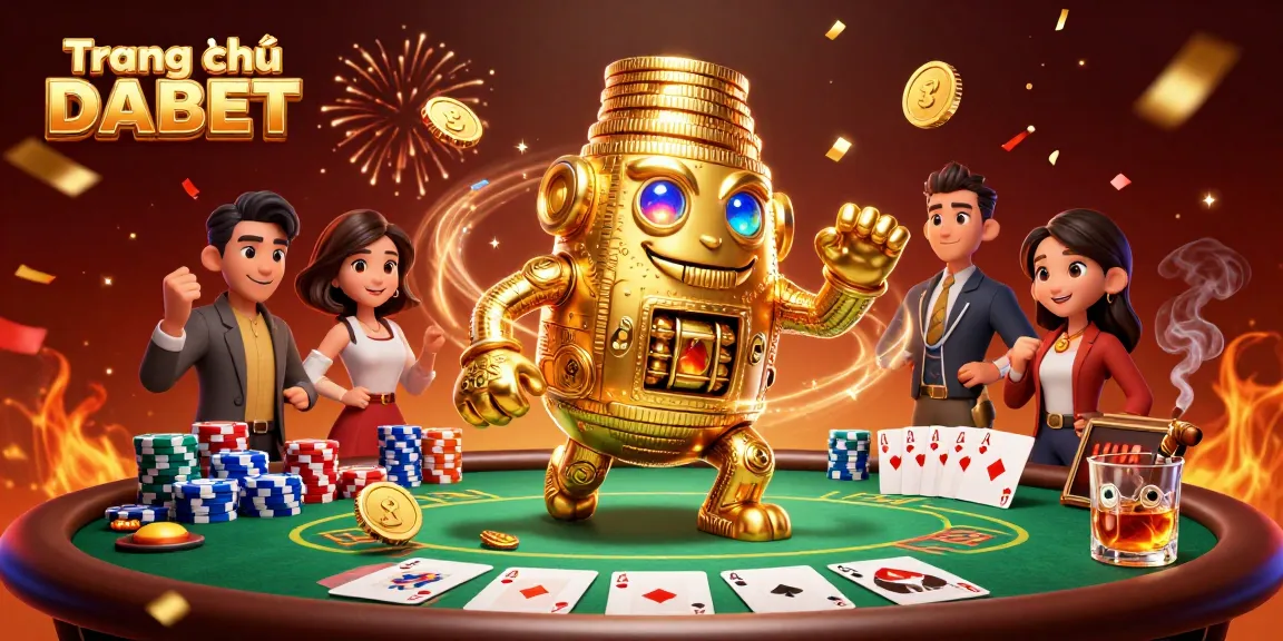 Engage with exhilarating gaming action celebrating Trang chủ DABET in a vibrant 3D illustration.