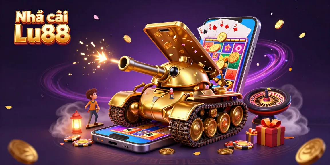Experience the excitement of Nhà cái Lu88 in a vibrant 3D casino scene with dynamic game elements.