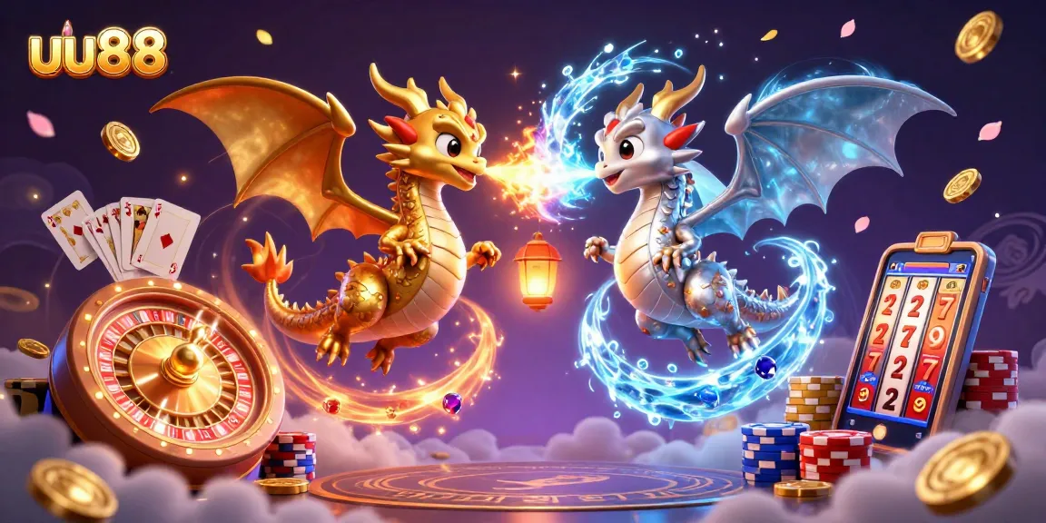 Experience thrilling gameplay at uu88 with dynamic dragons, captivating casino elements, and vibrant visuals.