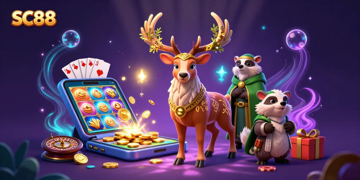 SC88 slots and casino magic bring luck with Celtic druid stag and wise badger leading the way.