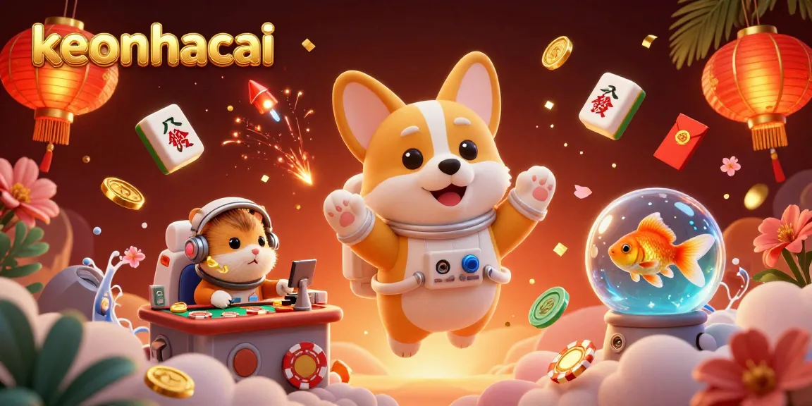 Spin the reels with keonhacai as the astronaut corgi enjoys a floating casino adventure.