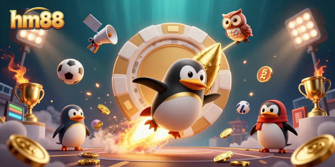 Watch the hm88 rocket-powered penguin burst through space to a casino marvel
