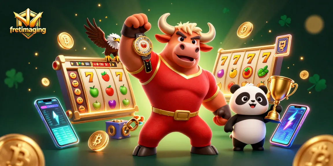 Enhance your gaming strategy with fretimaging's vibrant casino illustration, showcasing exciting slots and trophy wins.