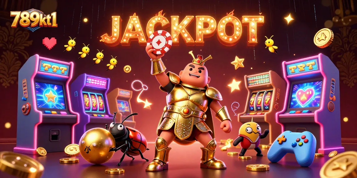 Experience excitement at 789kt1 with a victorious beetle and vibrant slot symbols.