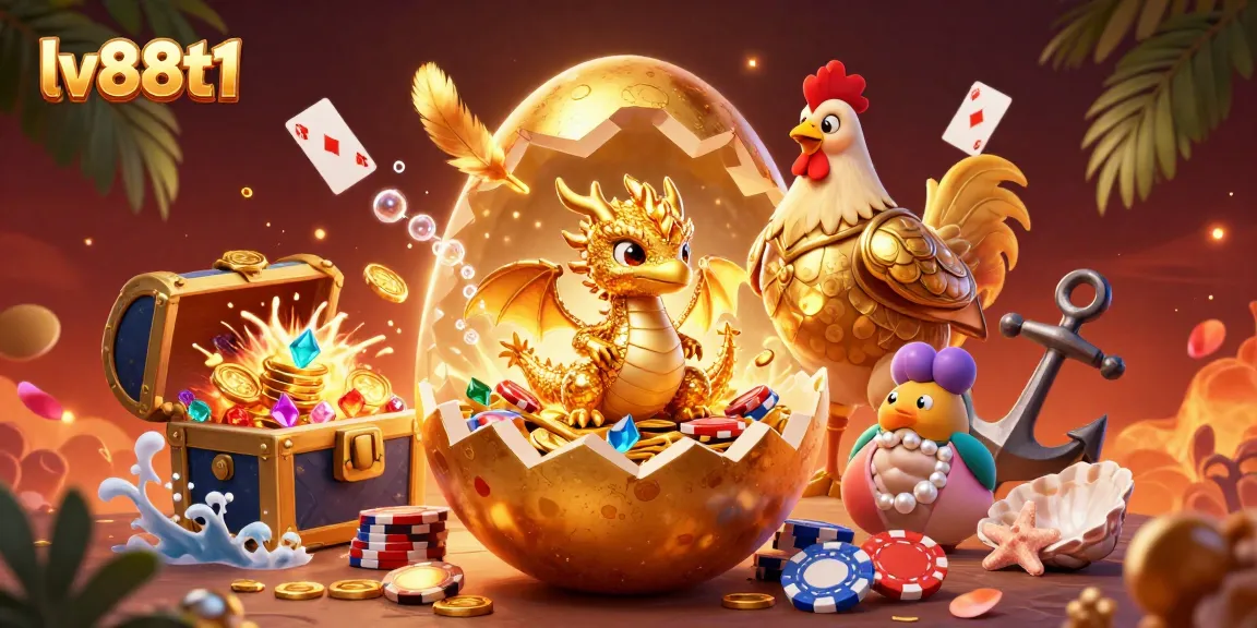 Experience the exciting world of lv88t1 with a golden dragon guarding poker chips in this stunning illustration.