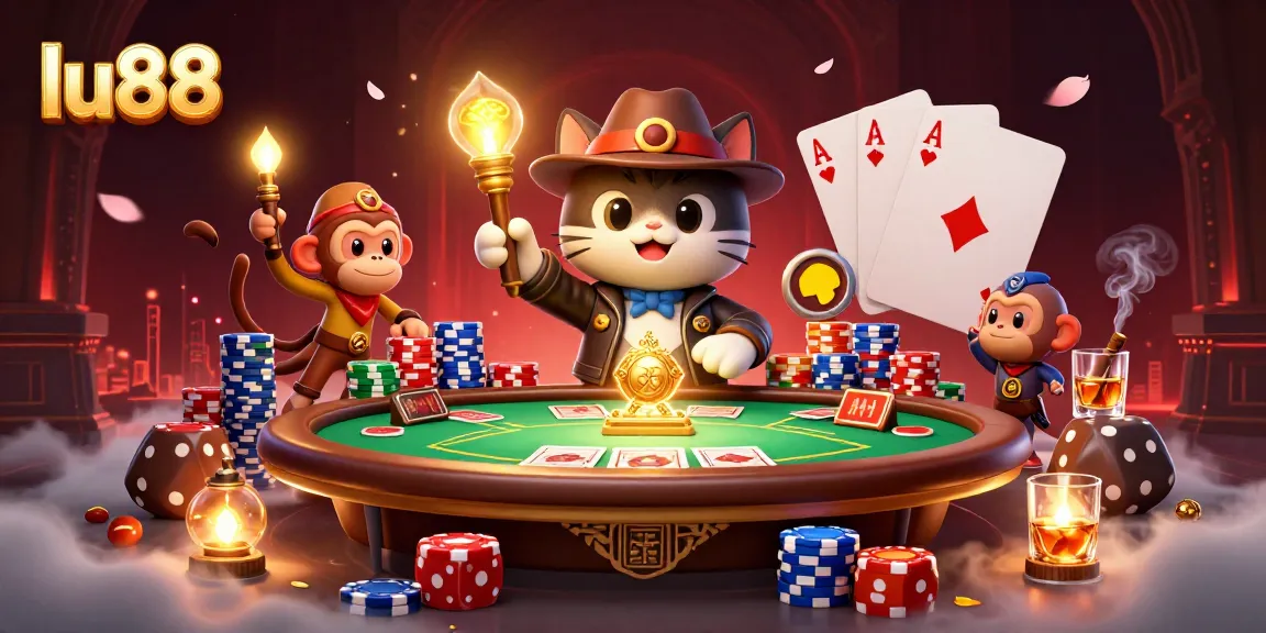 Experience excitement at lu88 with a cat archaeologist finding golden casino treasures.