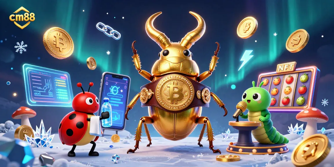 cm88 showcases an exciting boxing match between a golden stag beetle and ladybug in a lively casino scene.