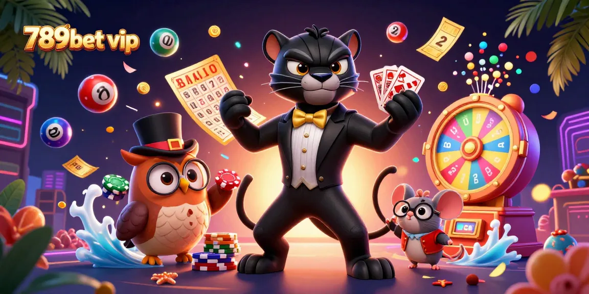 Experience thrilling wins with 789bet vip in a vibrant casino atmosphere featuring fun characters and games.