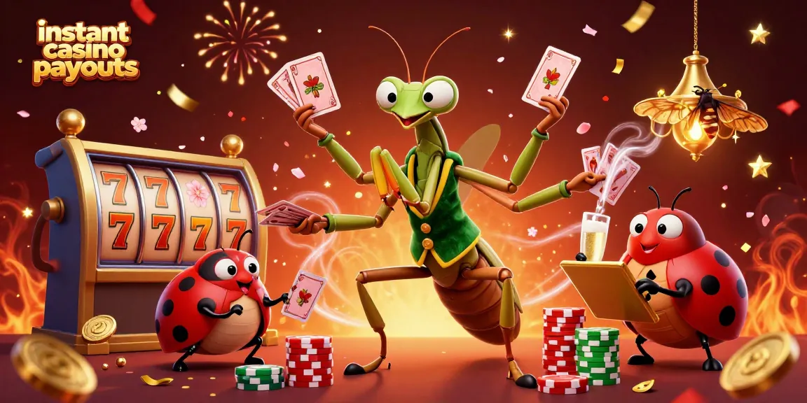 Experience instant casino payouts with this vibrant 3D illustration of engaging casino elements.