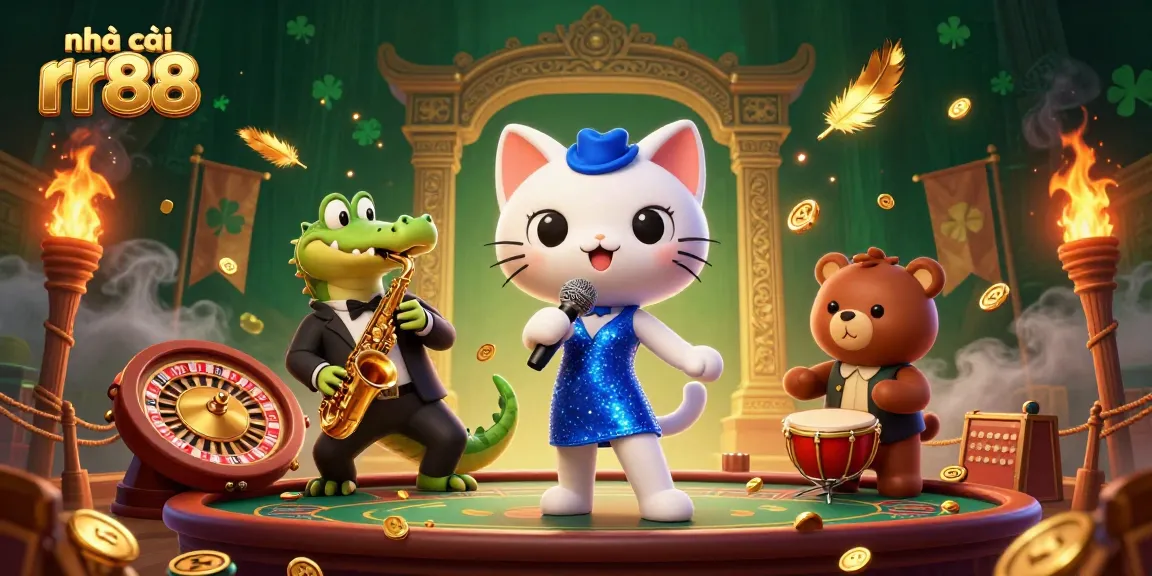 Experience the excitement of nhà cái rr88 in a vibrant, immersive casino scene with dynamic characters.