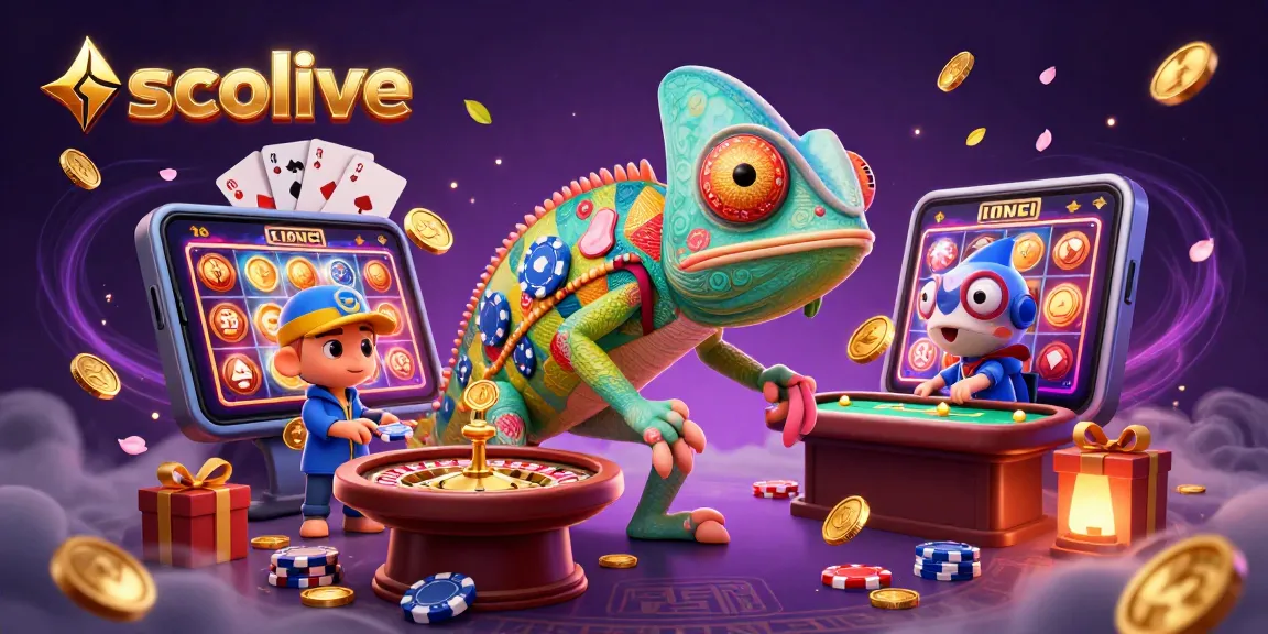 Socolive captivates with vibrant gaming action showcasing the colorful chameleon owner and dynamic elements.