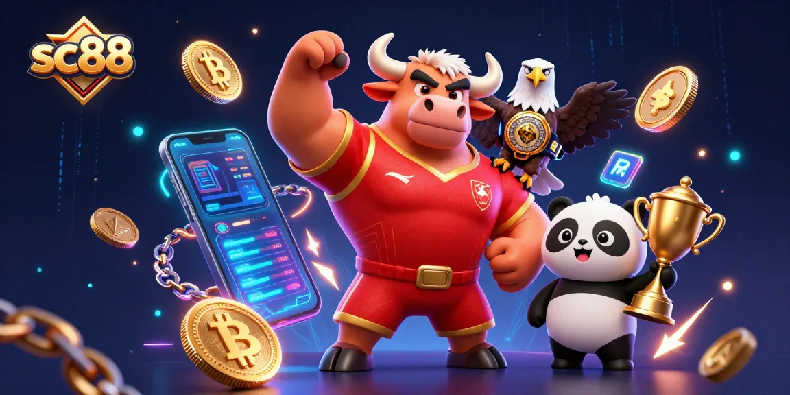 Experience thrilling wins with sc88 in an electrifying crypto-themed casino scene.