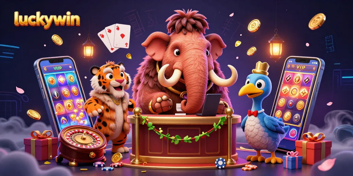 Experience thrilling gameplay with luckywin's vibrant casino scene featuring whimsical characters and dynamic game elements.