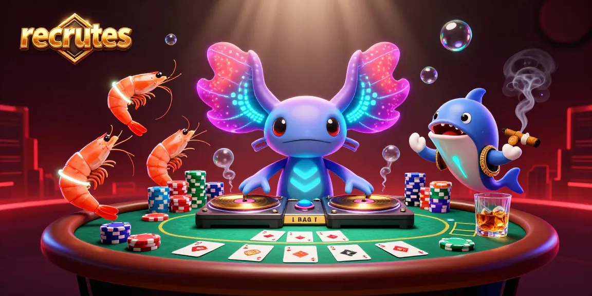 Engage with the colorful recruitment scene featuring recrutes and vibrant underwater casino elements.